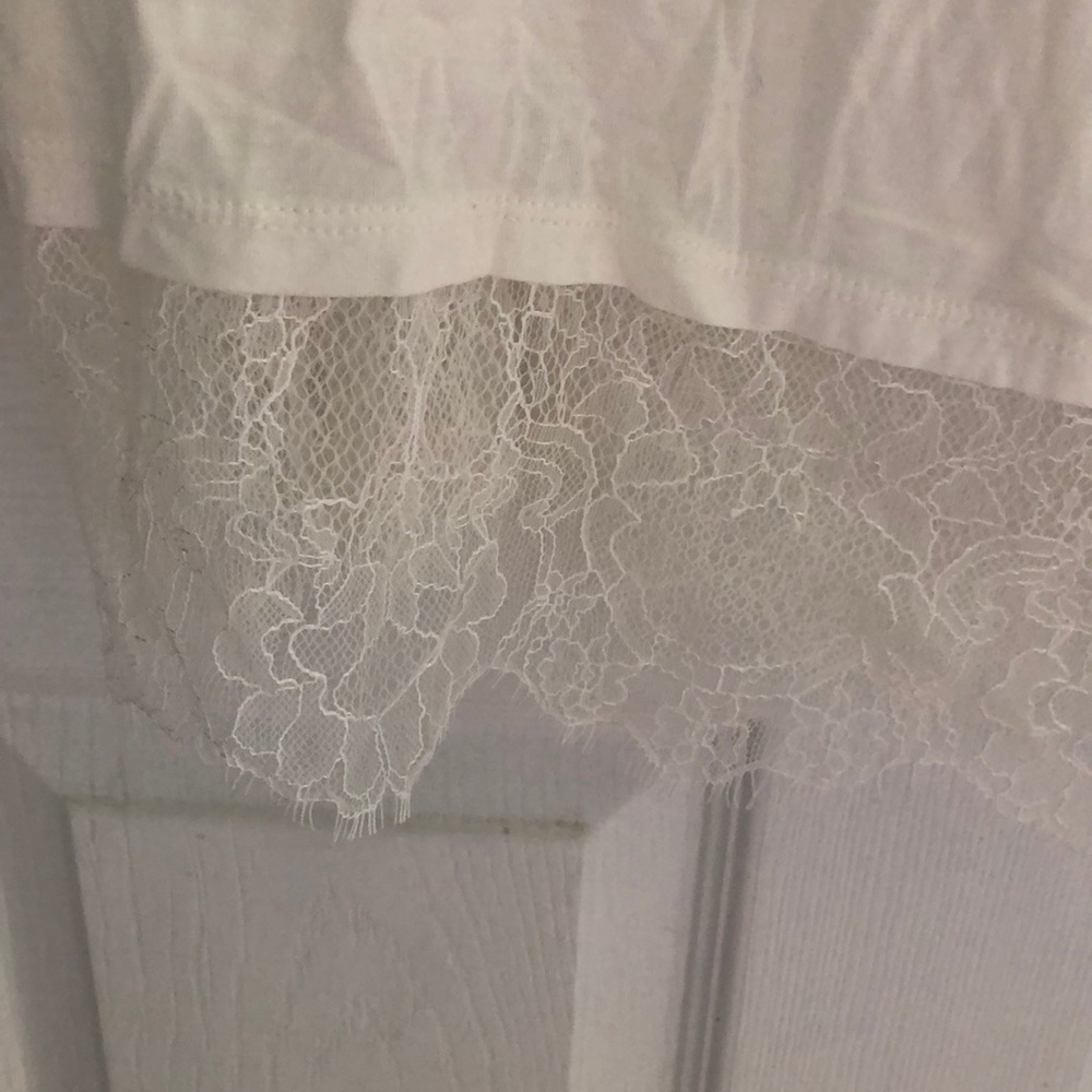 White long sleeve, lace bottom
